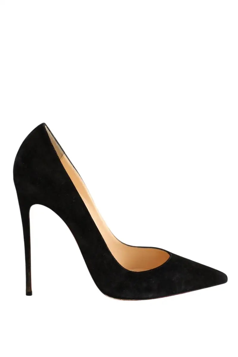 Talons Christian Louboutin Noir en Daim, taille 38 - Seconde Main