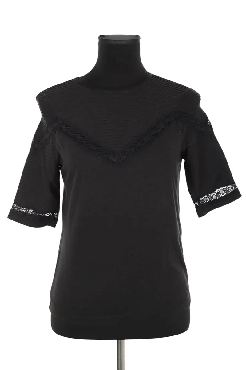 Top Maje Noir en Coton, taille S - Seconde Main