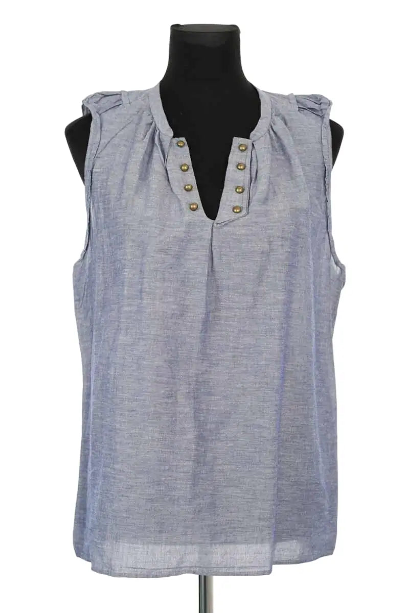 Top sans manche Vanessa Bruno Bleu en Coton, taille M - Seconde Main