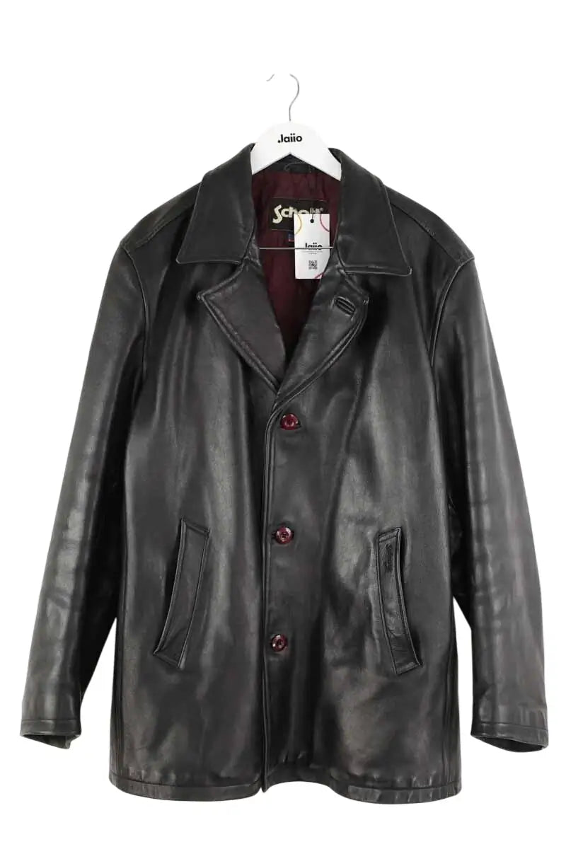 Veste Schott Noir en Cuir, taille XXL - Seconde Main