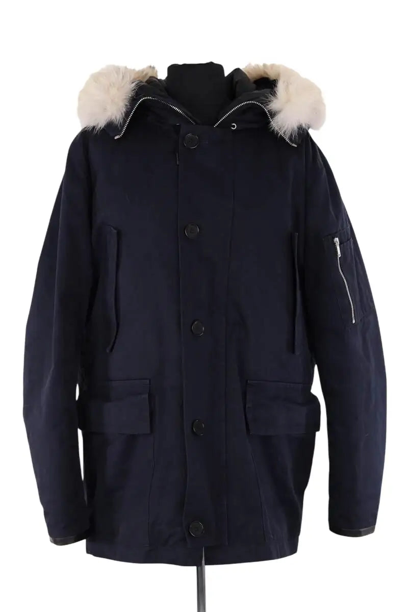 Manteau Sandro Marine en Tissu, taille XL - Seconde Main