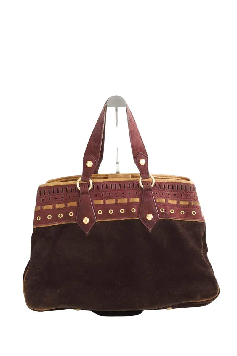 Sac à main en daim bordeaux - Main Image