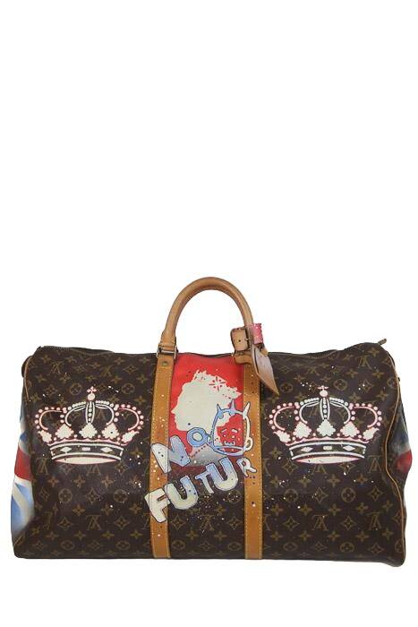 Keepall cloth 48h bag Louis Vuitton Brown in Cloth - 32512242