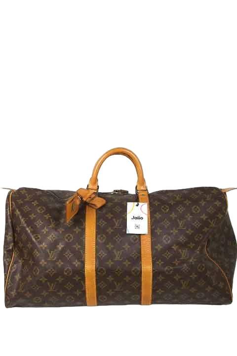 Keepall cloth 48h bag Louis Vuitton Brown in Cloth - 31333295