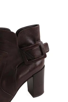 Boots à boucles Roger Vivier Marron en Cuir