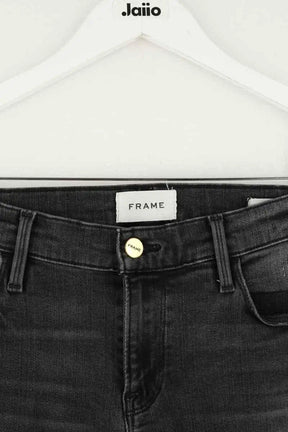 Jean slim Frame Le Garçcon Crop Noir en Coton