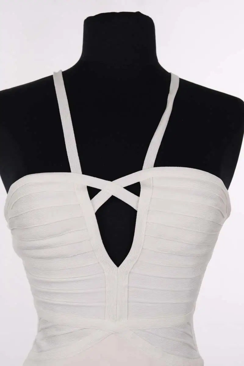 Robe Herve Leger Ecru en Coton