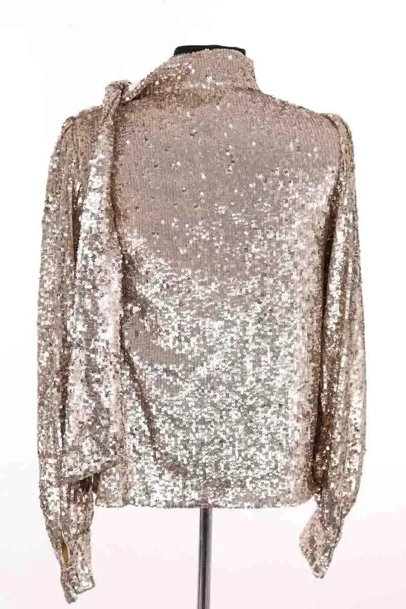 Blouse Sézane Doré en Paillettes