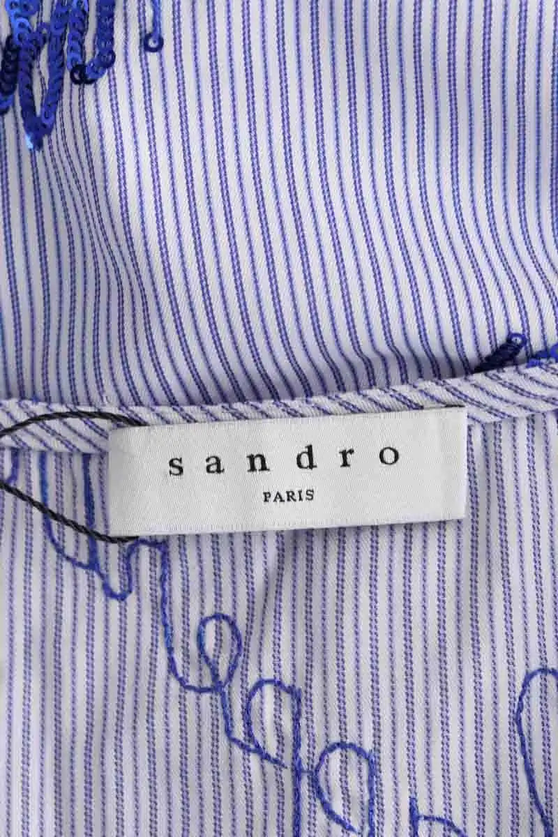 T-shirt Sandro Bleu en Coton