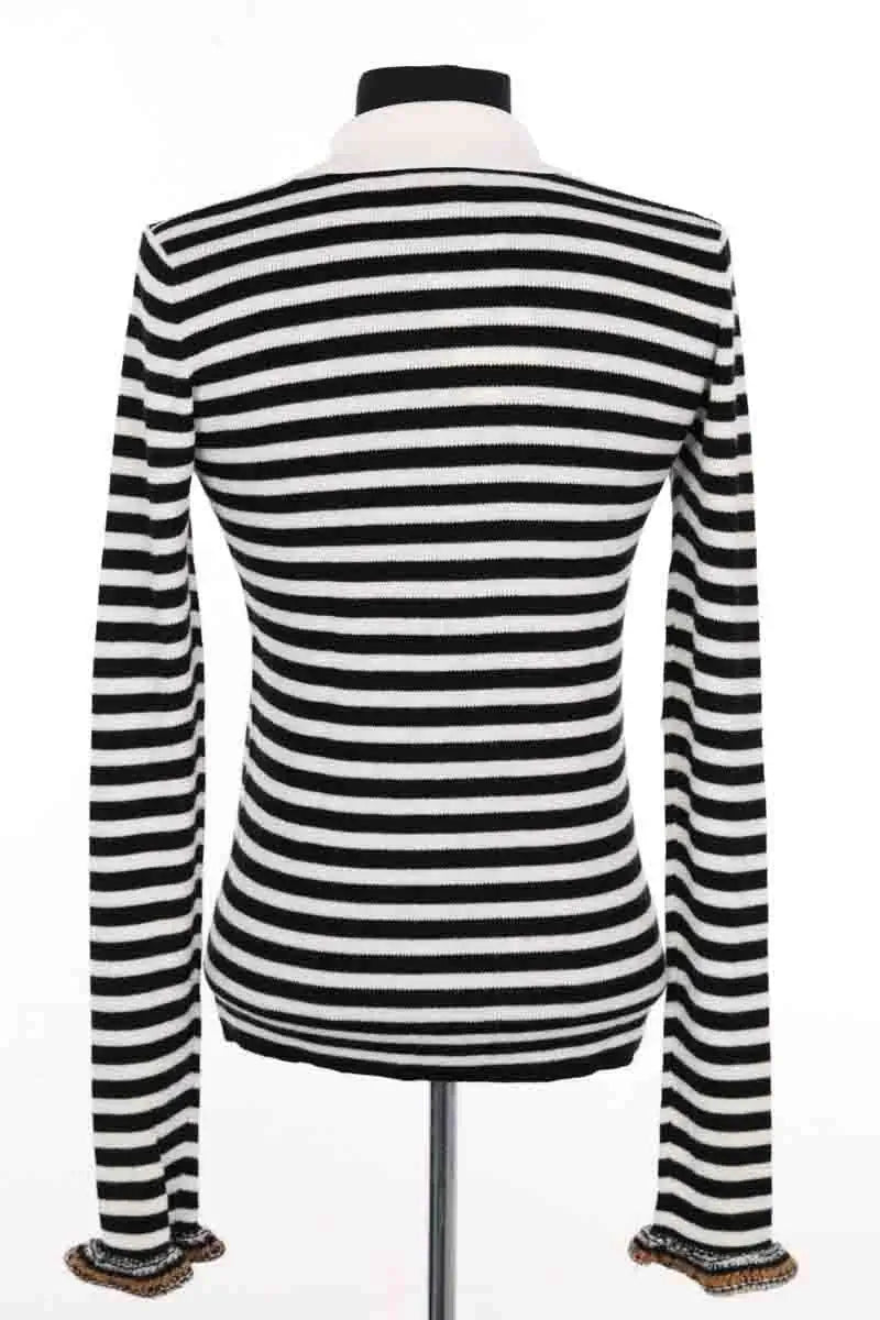 Pull rayé blanc et Pinko Noir en Synthétique