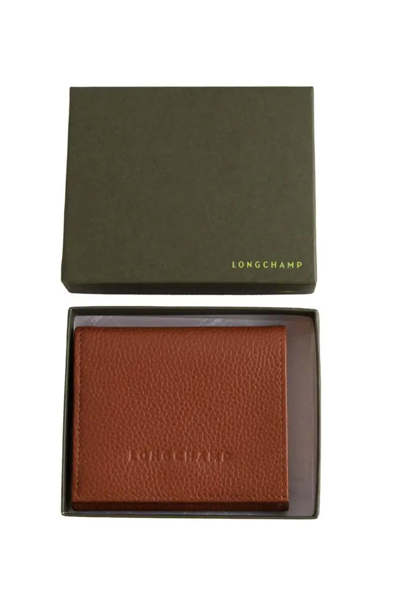 Porte-monnaie Longchamp Camel en Cuir