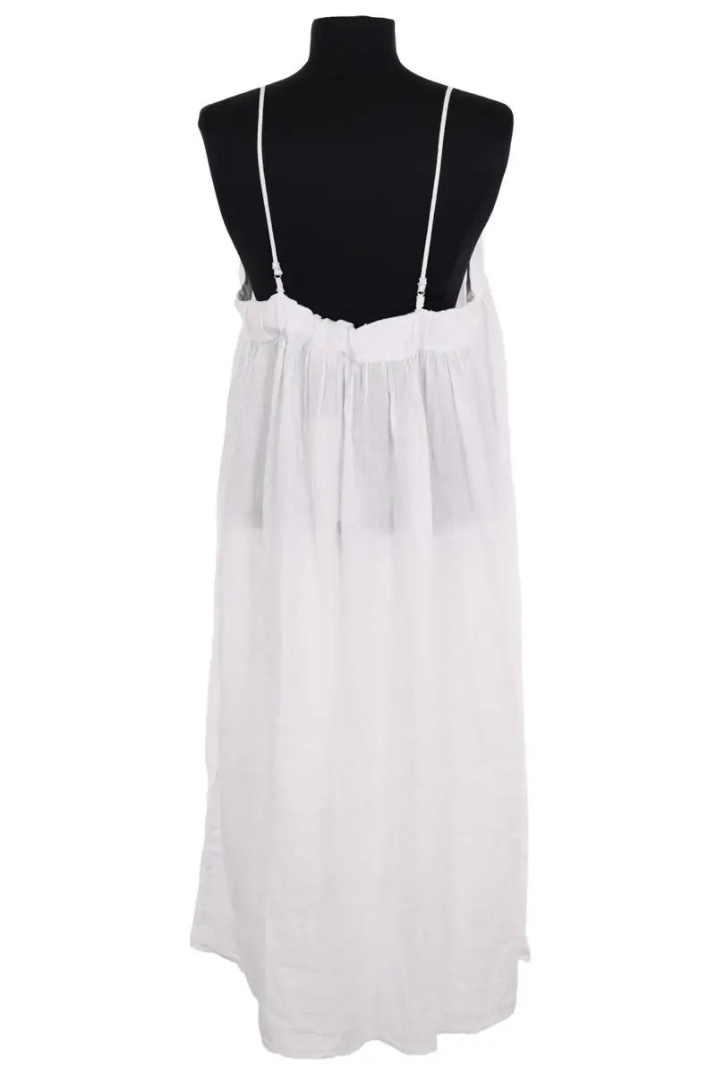 Robe American Vintage Blanc en Lin