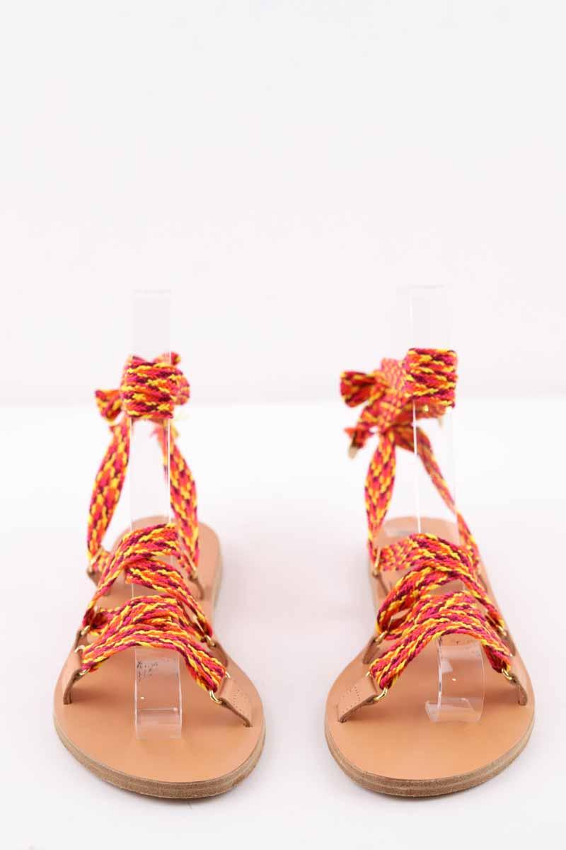 Sandales Handmade In Greece  Rouge