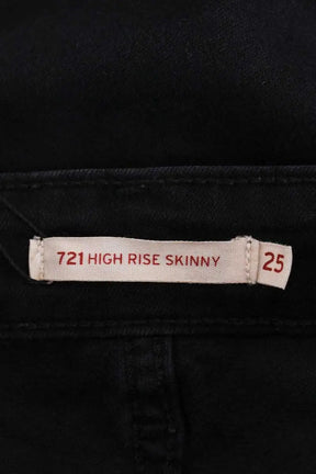 Jean slim Levi's 721 high rise skinny Noir en Coton