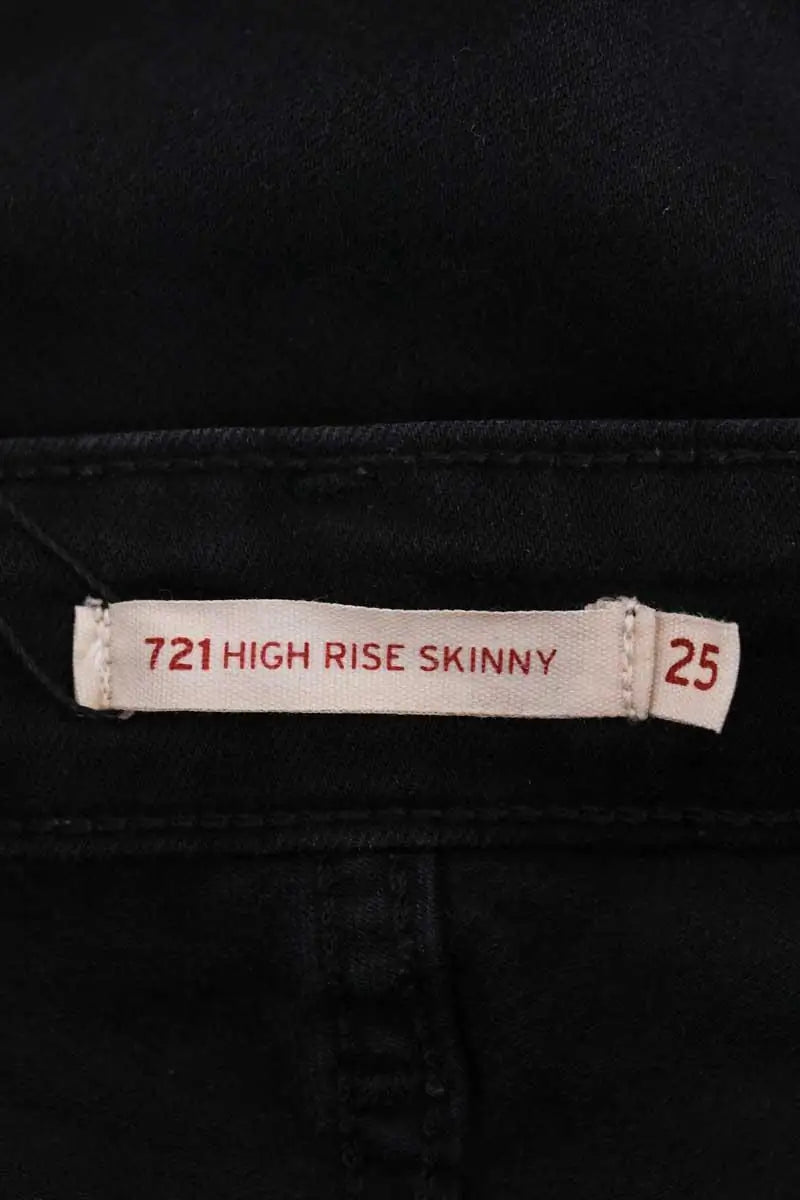 Jean slim Levi's 721 high rise skinny Noir en Coton