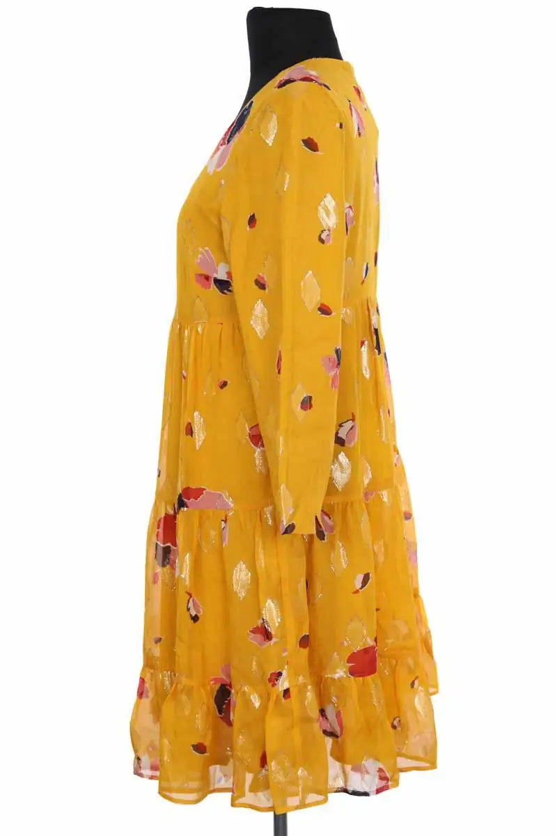 Robe Sézane Jaune en Soie