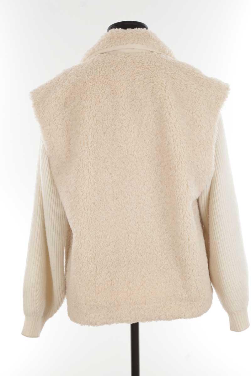Gilet (veste Sans Manches) MAJE En Laine Alpaga Beige - Taille S - Occasion Très Bon état