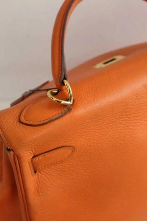 Sac porté épaule Hermès Orange en Cuir