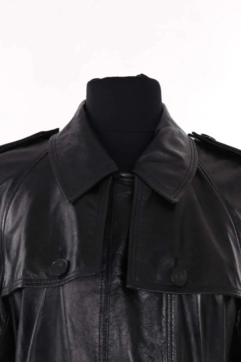 Manteau Dior Noir en Cuir