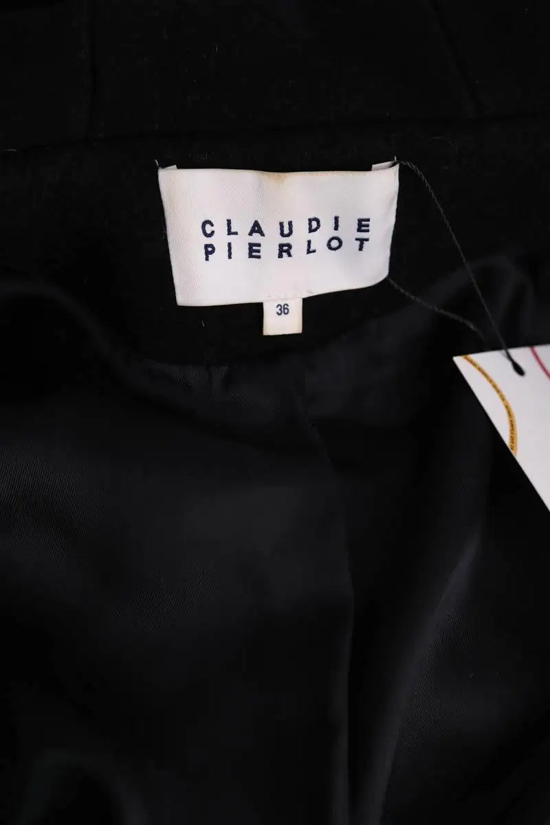 Manteau Claudie Pierlot Noir en Fourrure