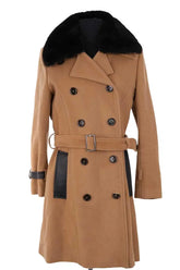 Manteau The Kooples Beige en Laine, taille XS - Seconde Main