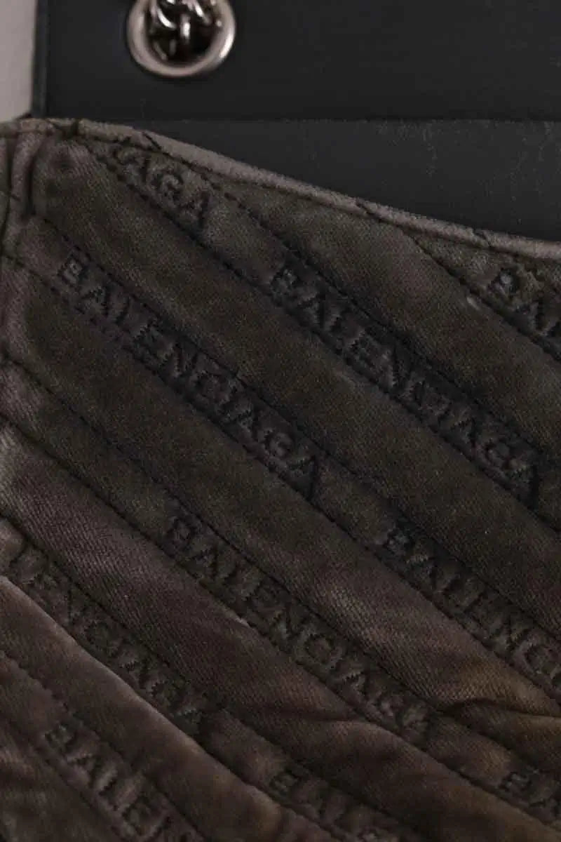 Sac porté épaule Balenciaga Kaki en Daim