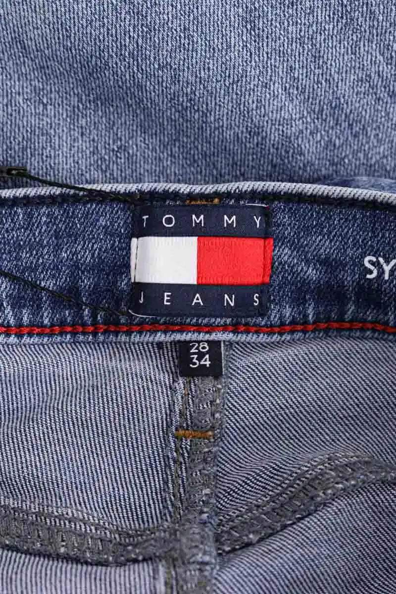 Jean droit Tommy Hilfiger Bleu en Coton