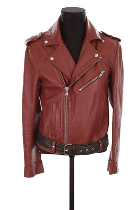 Veste en cuir Maje  Bordeaux