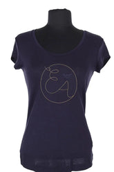 T-shirt Emporio Armani Marine en Viscose, taille XS - Seconde Main