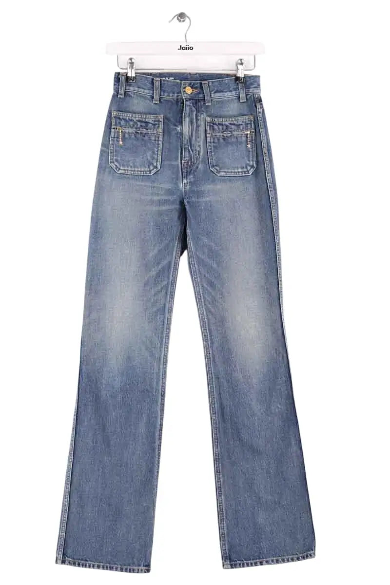 Jean droit Celine Bleu en Coton, taille S - Seconde Main