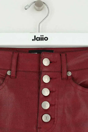 Pantalon The Kooples Bordeaux en Cuir