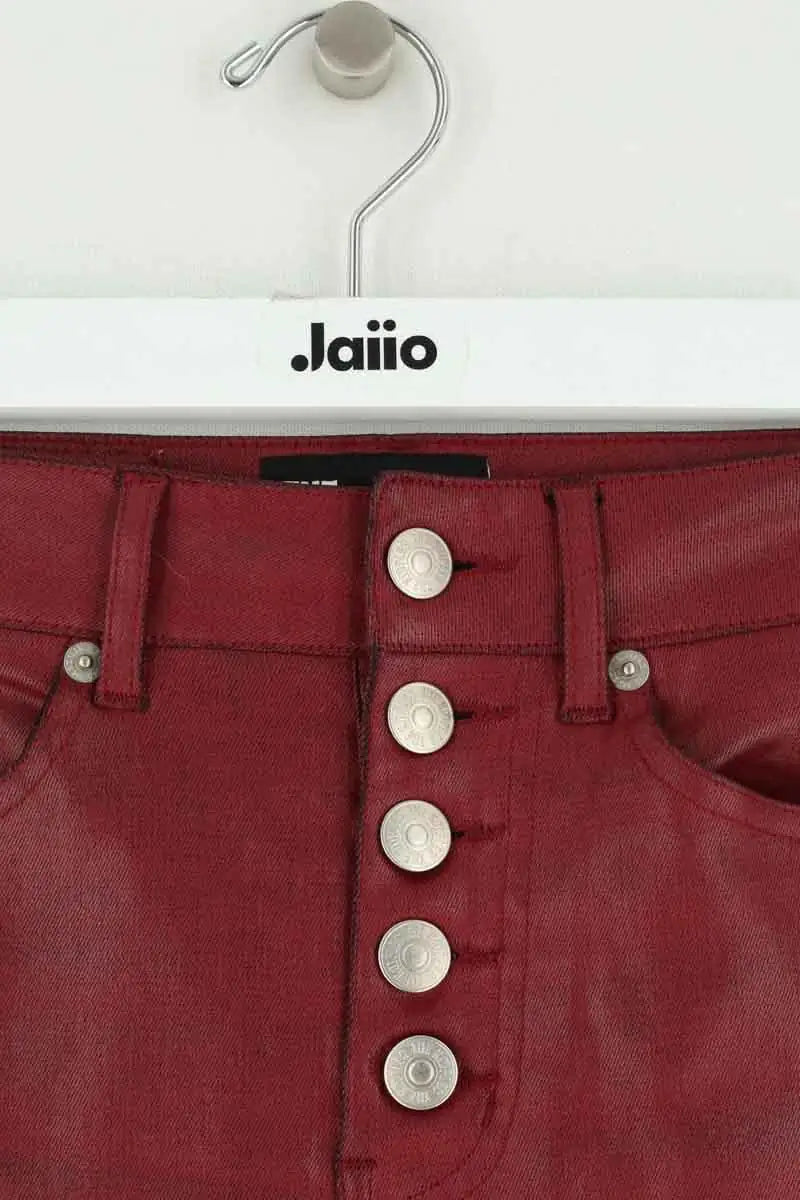 Pantalon The Kooples Bordeaux en Cuir