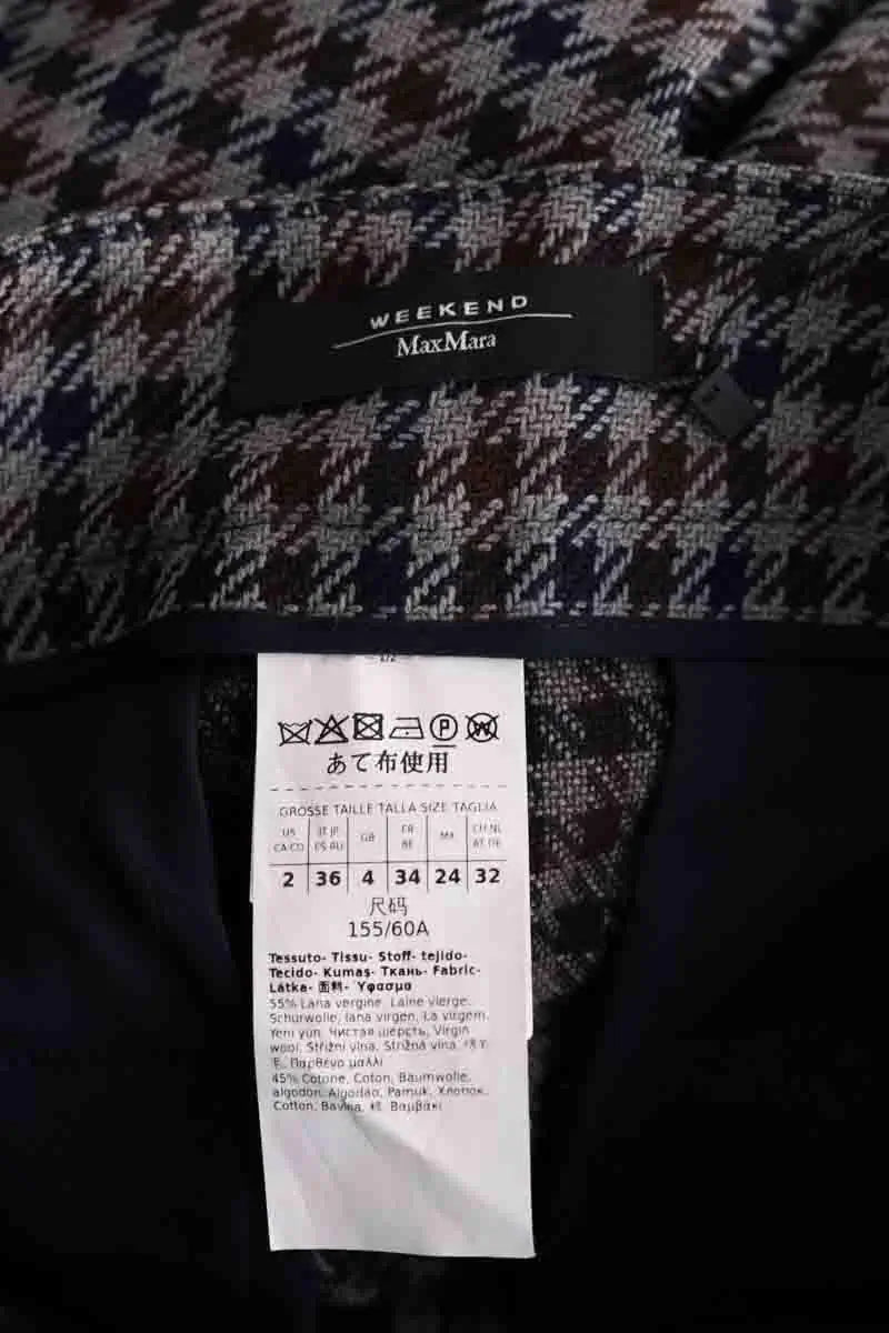 Pantalon large Max Mara Gris en Laine