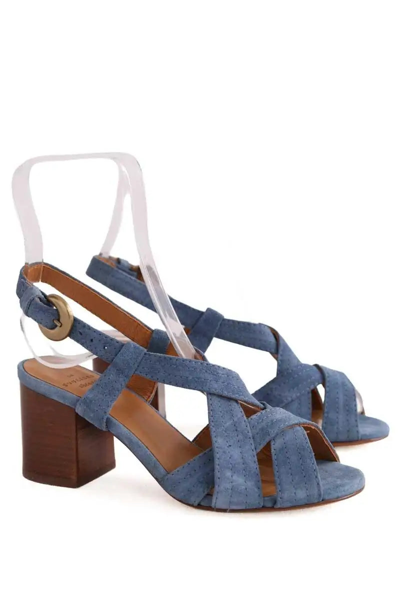 Sandales Sézane Bleu en Daim
