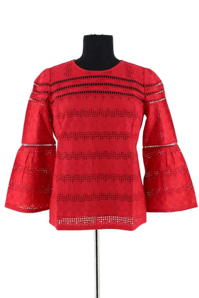 Blouse Ba&Sh Rouge en Coton, taille XS - Seconde Main