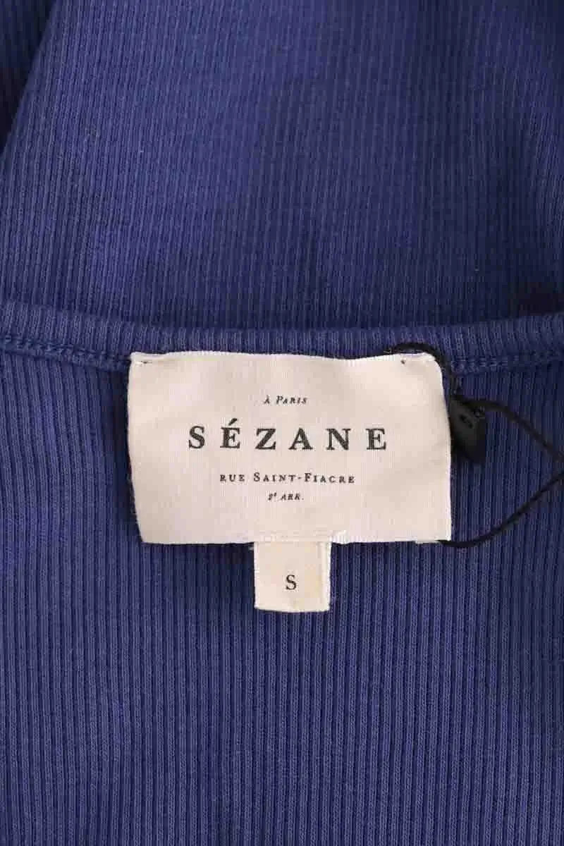 Top Sézane Bleu en Coton
