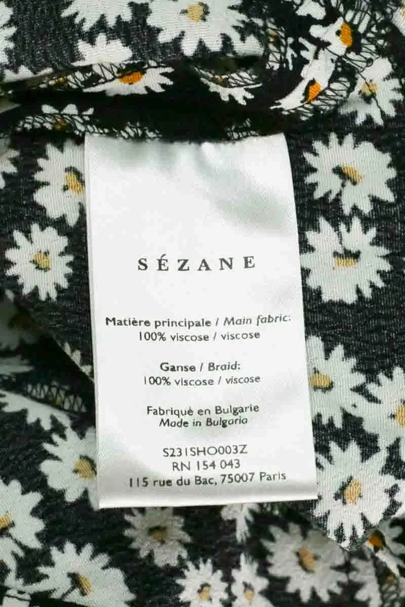 Mini short Sézane Noir en Viscose