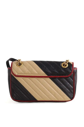 Sac à bandoulière Gucci GG Marmont Chain Matelasse Noir en Cuir