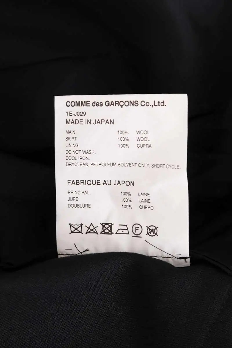Veste Comme Des Garçons Noir en Laine