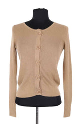 Cardigan Kujten Camel en Soie, taille S - Seconde Main