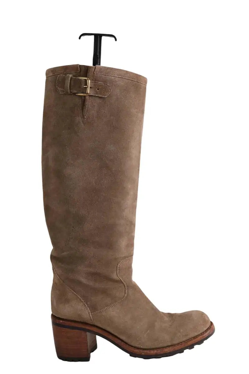 Bottes Free Lance Kaki en Daim, taille 38 - Seconde Main