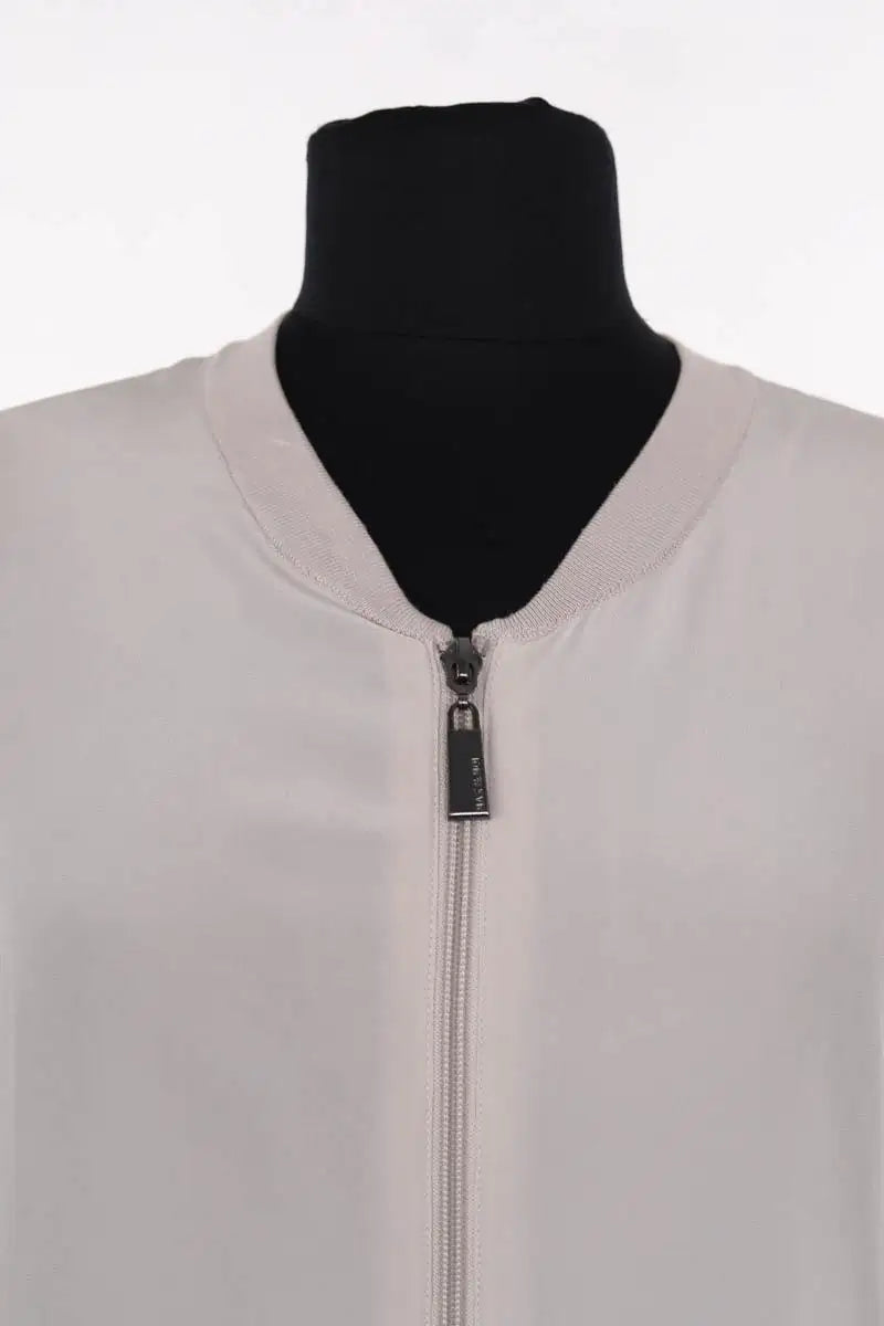 Gilet zippé Max & Moi Beige en Soie