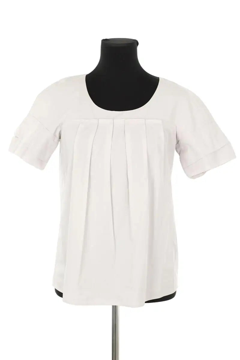 Top Miu Miu Ecru en Coton, taille L - Seconde Main