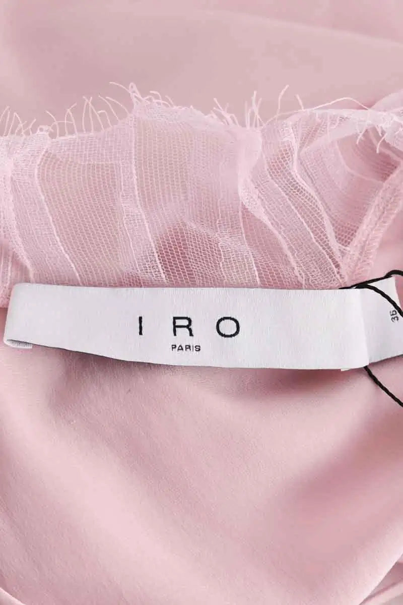 Top sans manche Iro Rose en Soie