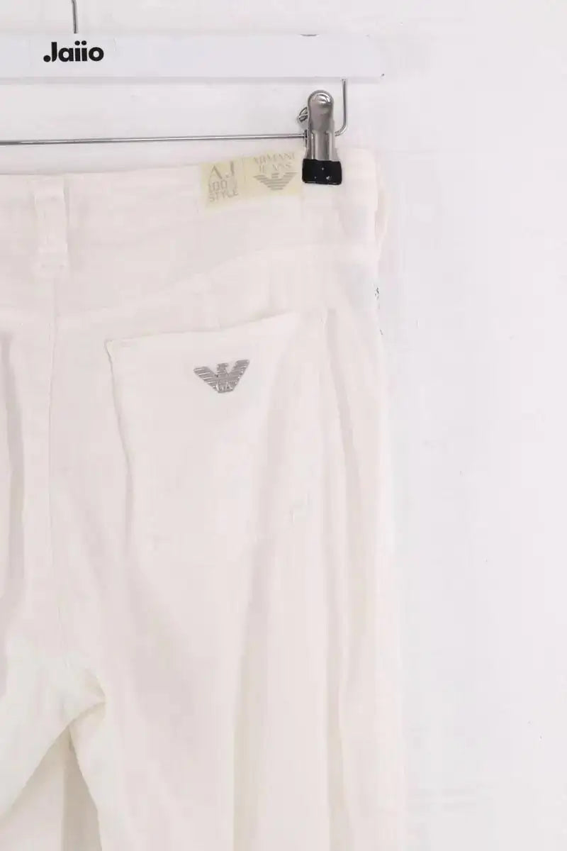 Pantalon Armani Jeans Blanc en Lin