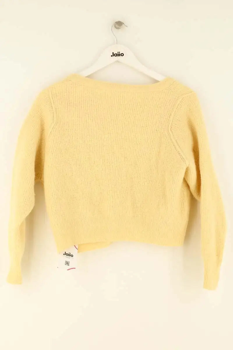 Cardigan American Vintage Jaune en Laine