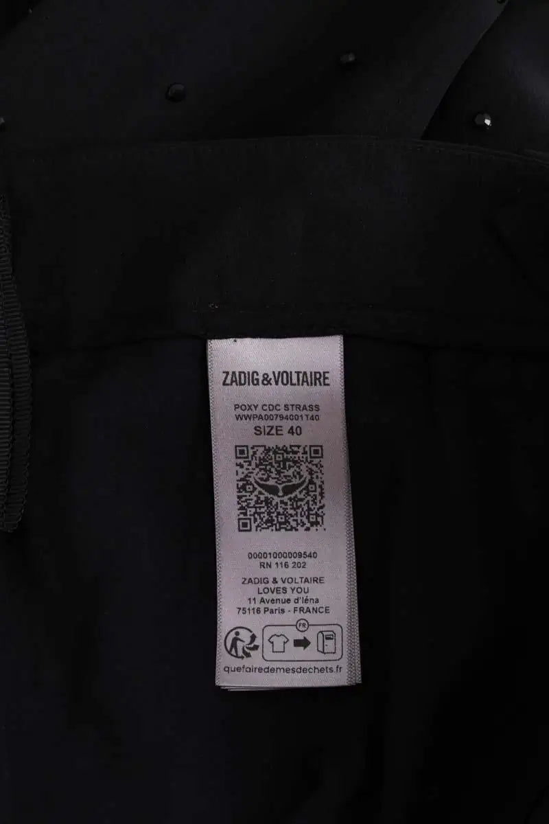 Pantalon droit Zadig & Voltaire Noir en Soie