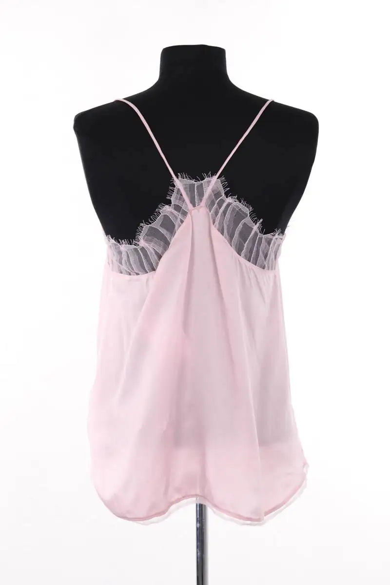 Top sans manche Iro Rose en Soie