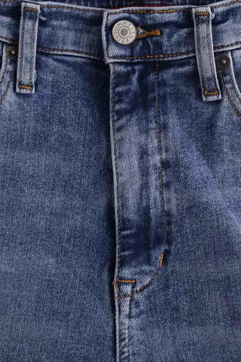 Jean droit Tommy Hilfiger Bleu en Coton