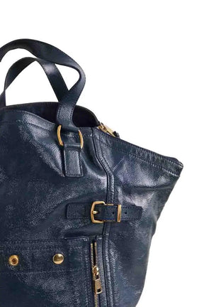 Cabas Yves Saint Laurent Bleu en Cuir verni